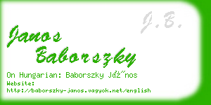 janos baborszky business card